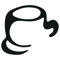 logo print of a round cup for a variety of drinks drawn with an original outline vector