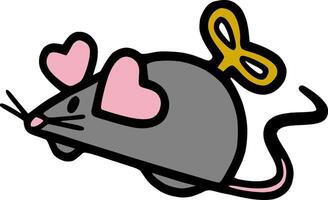 Mouse Toy with Heart-Shaped Ears vector