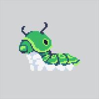 Pixel illustration Caterpillar. Pixelated Caterpillar. Caterpillar Insect Icon pixelated for the pixel art game and icon for website and game. old school retro. vector