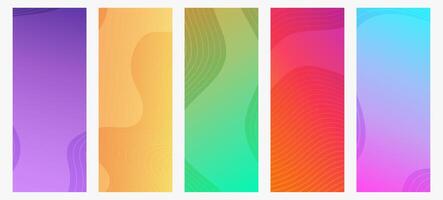 Modern colorful gradient background with wave lines vector