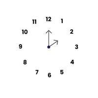 Design clock no frame just number with blank background vector