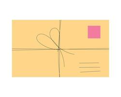 Illustration envelope or gift with rope unique design blank background vector