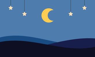 Illustration background night view landscape unique design vector