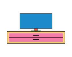 Illustration television desk retro unique design vector