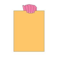 Illustration hand holding paper retro unique design with blank background vector