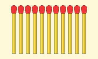 Illustration matchstick unique design retro with outline and blank background vector