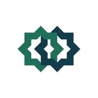 Logo motif islamic green unique design with blank background vector