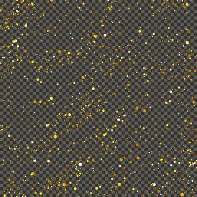 Gold glittering dust on a gray background. Dust with gold glitter effect and empty space for your text. illustration
