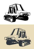 Tracked snowmobile vehicle illustrations vector