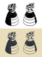 Rocket engine illustrations vector