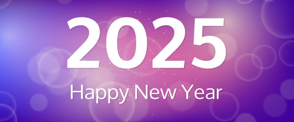 Happy new year 2025 inscription on blurred background