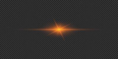 Orange horizontal light effect of lens flares vector
