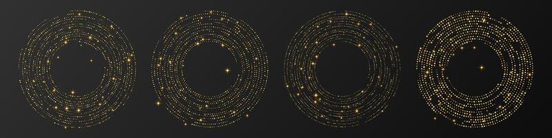 Abstract gold glowing halftone dotted background vector