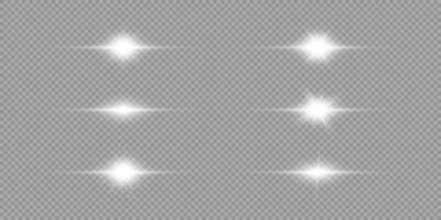 White horizontal light effect of lens flares vector