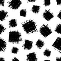 Seamless pattern with black brush stroke in square form vector