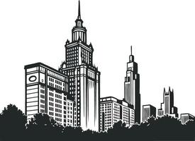 Minimalistic Silhouette of a Cityscape vector