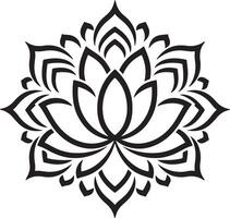 Artistic Black and White Mandala Sketch vector