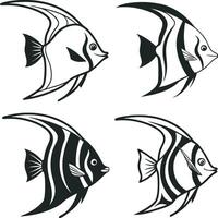 Bold Angelfish Silhouette vector