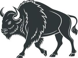 a bison is standing in front design vector