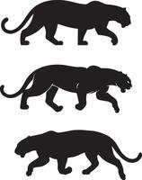 silhouettes of panthers on a white background vector