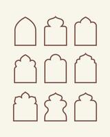 collection of simple islamic style border and frame vector