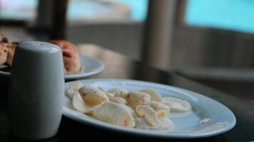 Krupuk or Kerupuk, traditional Indonesian crackers, made from flour and spices photo