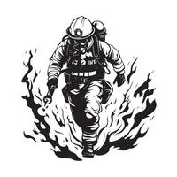 Firefighting Hero Brave Firemen Helmets Rescue Action image vector