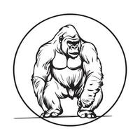 Gorilla logo design Image. illustration of of a gorilla image on white background. vector