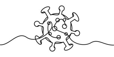 continuous line drawing of virus symbol. abstract line art illustration of health concept vector