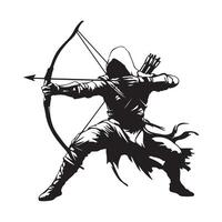 Mythical Archer Legend Image isolated on white background. vector