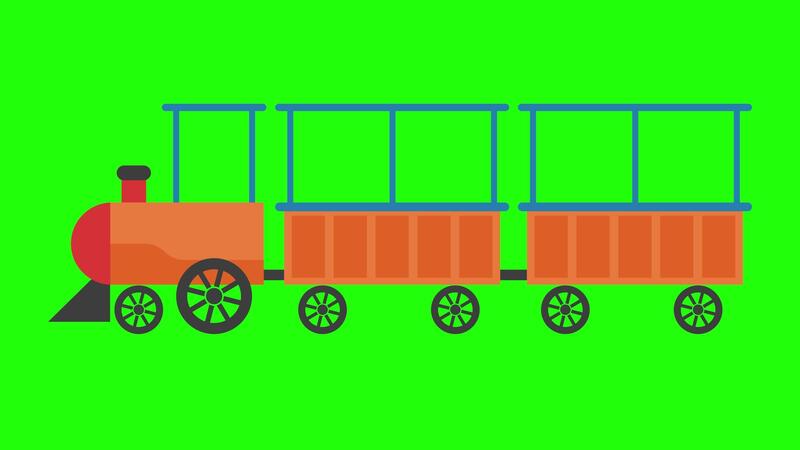 Cartoon Train Animation on Green Background 54385629 Stock Video at ...