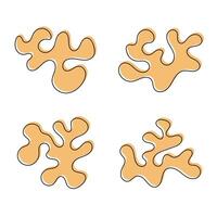 Abstract orange blob texture isolated illustration. vector