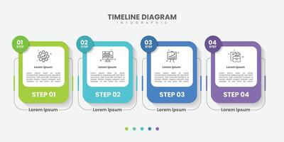 Commercial and scientific analytics rectangular choice infographic chart design template with 4 step. vector