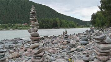 Turquoise-colored Katun mountain river with a fast current video
