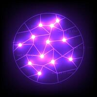 Abstract background with purple wireframe futuristic vector