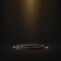 Black background 3d with podium. Space for selling products on the website. Product display background. Display of cosmetic products. illustration. vector