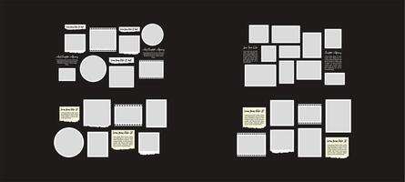 Collage grid photo effect template design vector