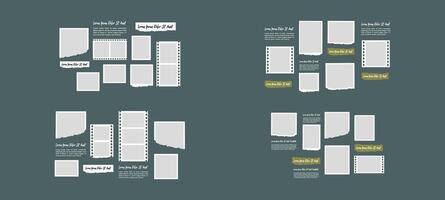 Set Collage of realistic frames Border vector