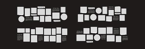 page grid layout abstract photo frames vector