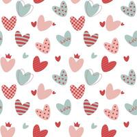 illustration of a seamless Valentine's day pattern with hearts on a white background. vector