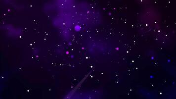 Blur bokeh particle with ray lighting animation at beautiful night sky video