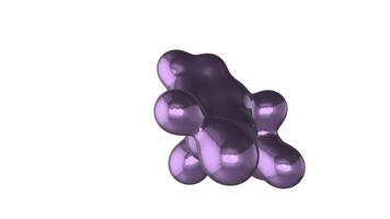 3D fluid liquid metaball satisfying animation, CG abstract motion graphics. merging and flowing of glossy liquid deforming organic molecules on solid background video