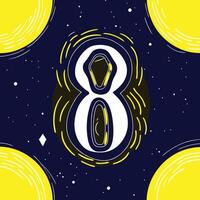 Cosmic Number Eight Abstract Space Design vector