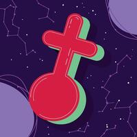 Abstract Cosmic Symbol Design Elements in Space vector