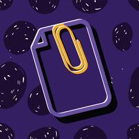 Attached Document Paperclip Icon vector