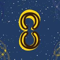 Abstract Number Eight Cosmic Design, Night Sky Pattern vector