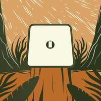 Abstract Tropical Scene with Power Outlet vector
