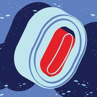 Abstract Oval Design Blue, Red, and White Geometric Shapes vector