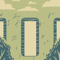 Nature's Frames Landscape with Blank Vertical Signs vector