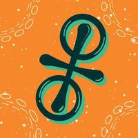 Abstract Teal and Orange Swirl Design with Circles vector